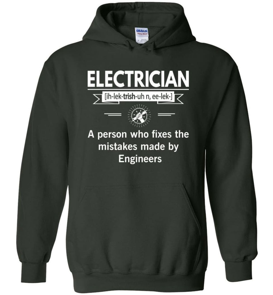 Electrician Definition Funny Electrician Meaning Hoodie - Forest Green / M