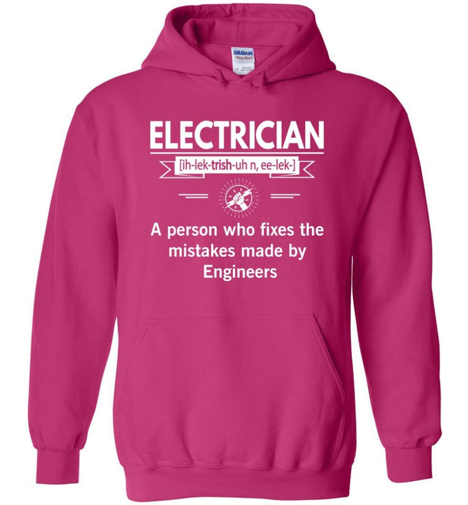 Electrician Definition Funny Electrician Meaning Hoodie - Heliconia / M