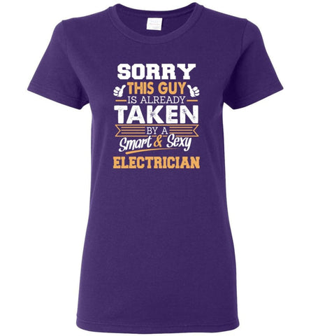 Electrician Shirt Cool Gift for Boyfriend Husband or Lover Women Tee - Purple / M - 12