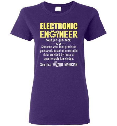 Electronic Engineer Definition Women Tee - Purple / M