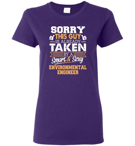 Environmental Engineer Shirt Cool Gift for Boyfriend Husband or Lover Women Tee - Purple / M - 14