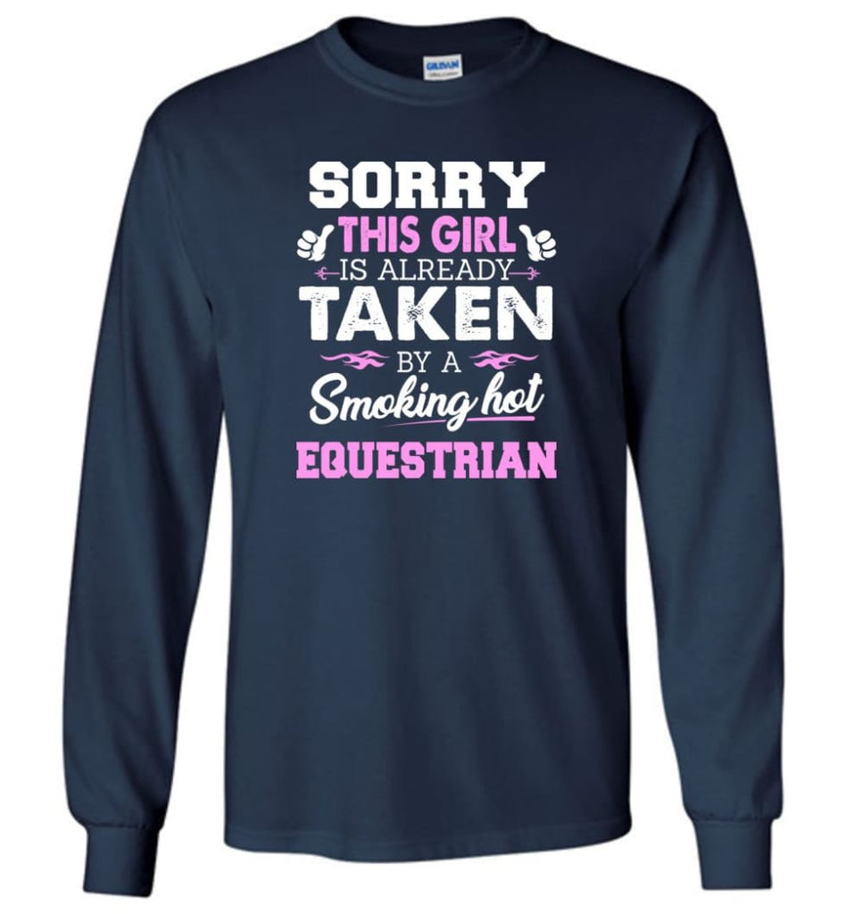 Equestrian Shirt Cool Gift for Girlfriend Wife or Lover - Long Sleeve T-Shirt - Navy / M