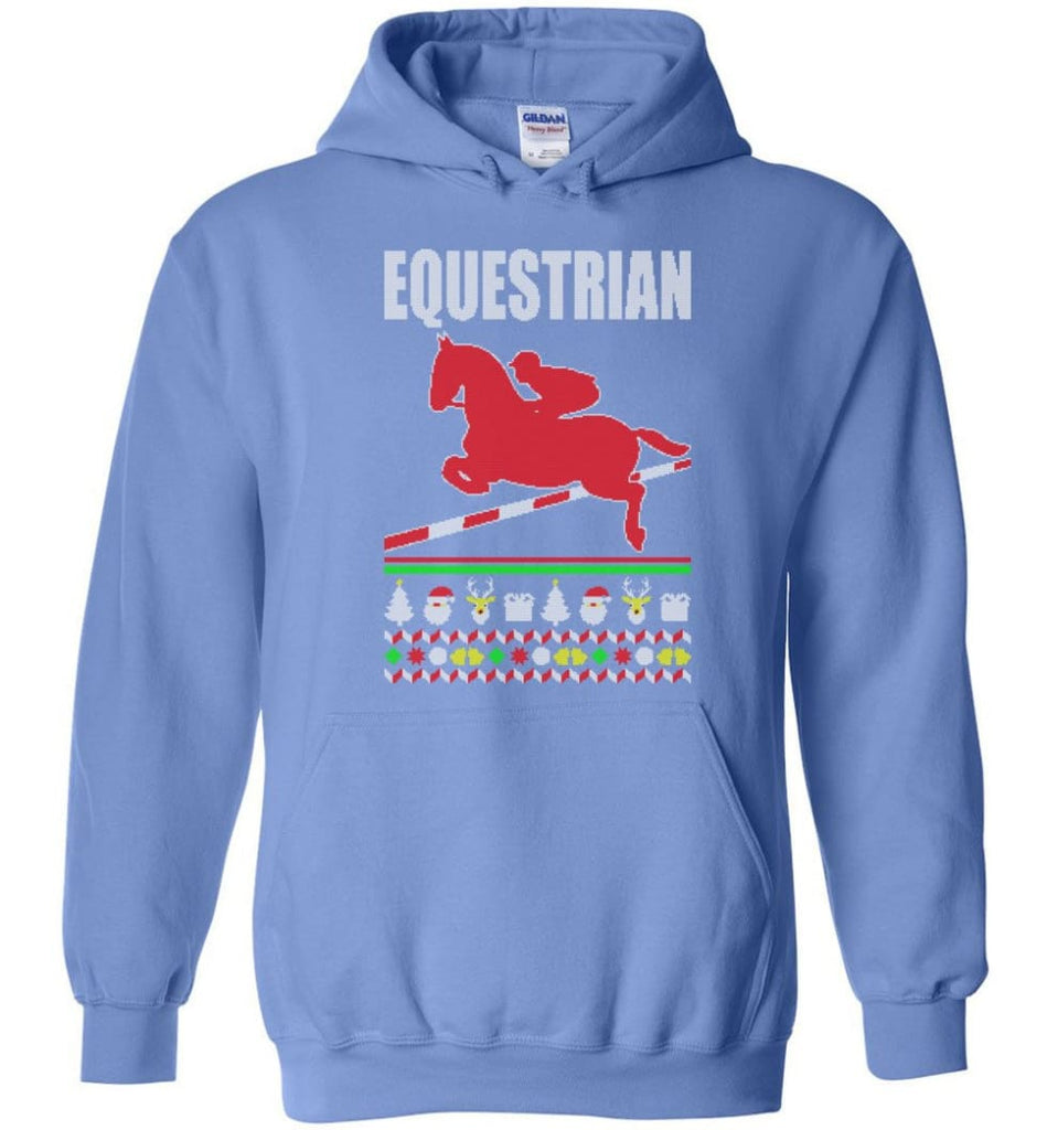 Equestrian Ugly Christmas Sweater - Hoodie - Carolina Blue / M