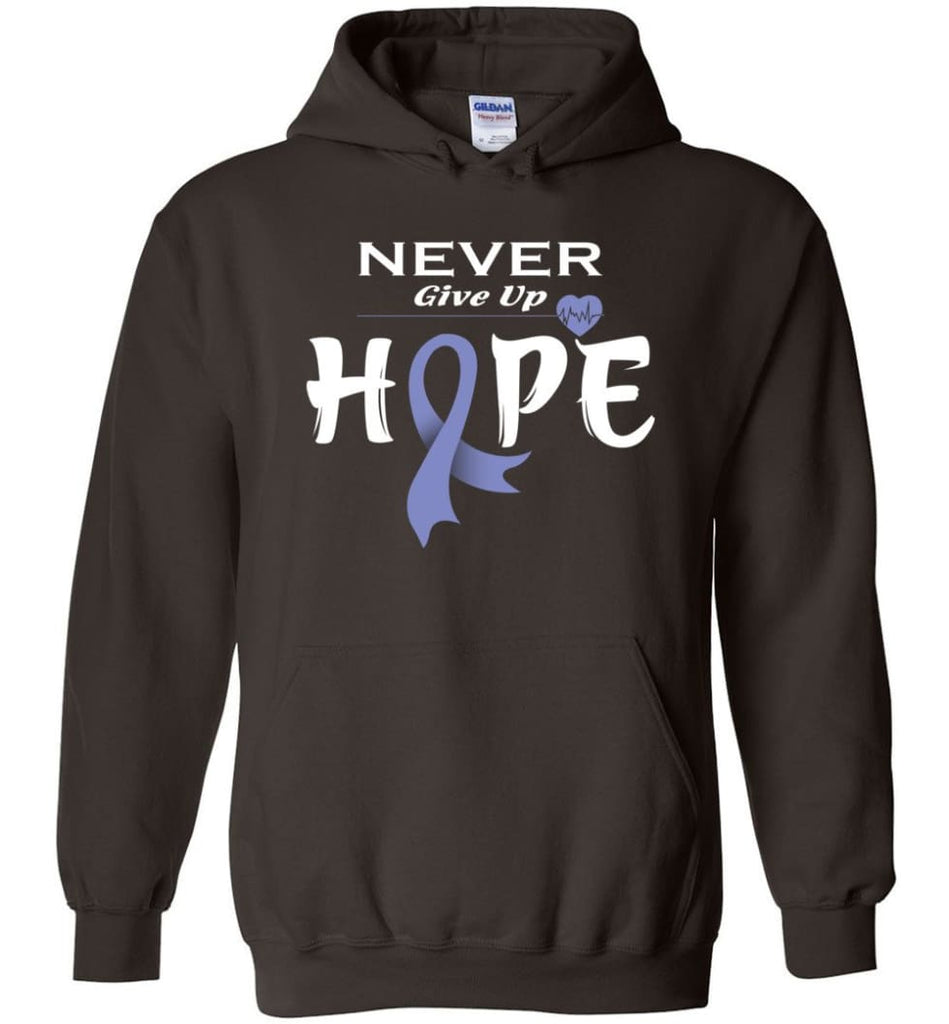 Esophageal Cancer Awareness Never Give Up Hope Hoodie - Dark Chocolate / M