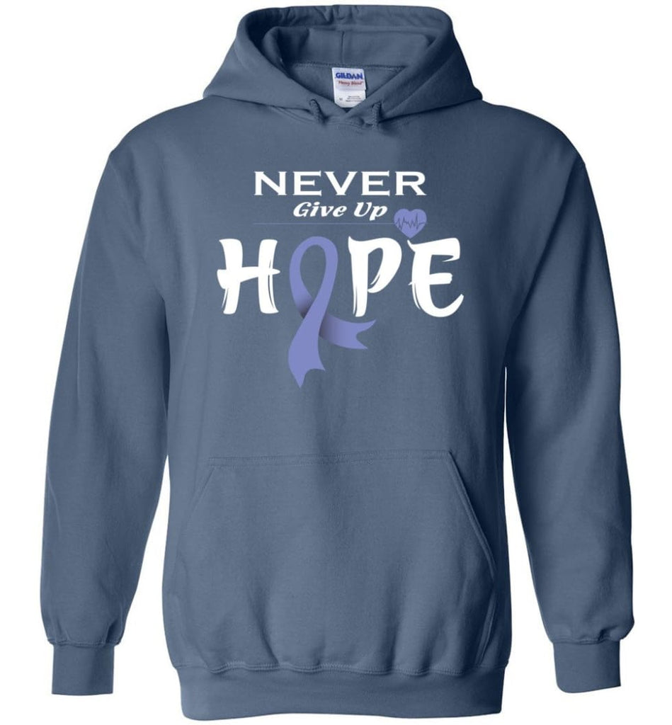 Esophageal Cancer Awareness Never Give Up Hope Hoodie - Indigo Blue / M