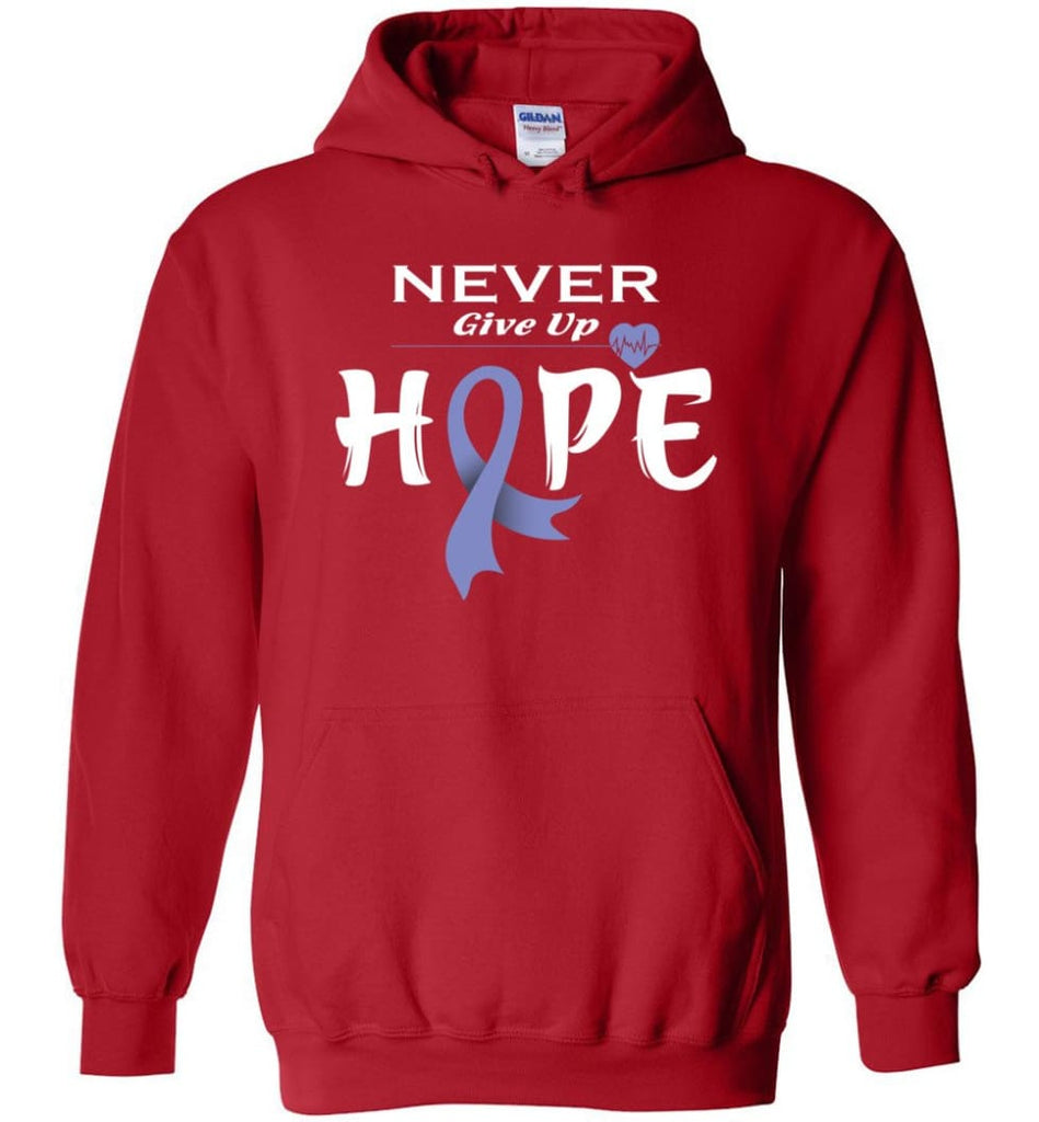 Esophageal Cancer Awareness Never Give Up Hope Hoodie - Red / M