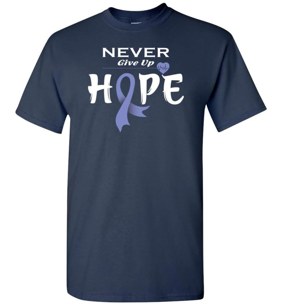Esophageal Cancer Awareness Never Give Up Hope T-Shirt - Navy / S