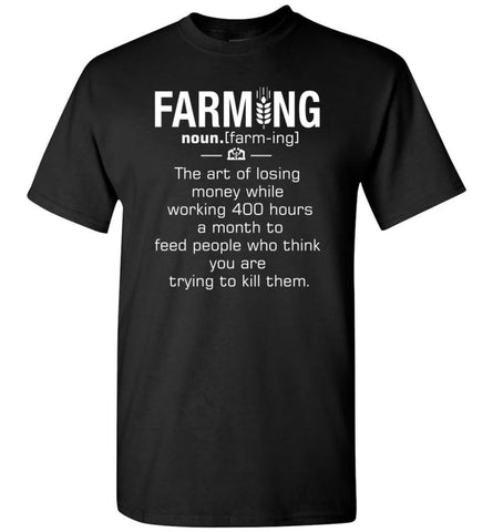 Farming Definition - Short Sleeve T-Shirt - Black / S