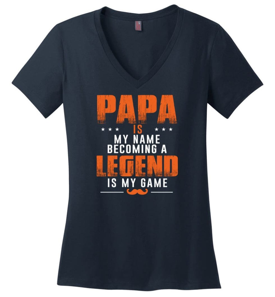 Father And Son Best Friends For Life copy Ladies V-Neck - Navy / M