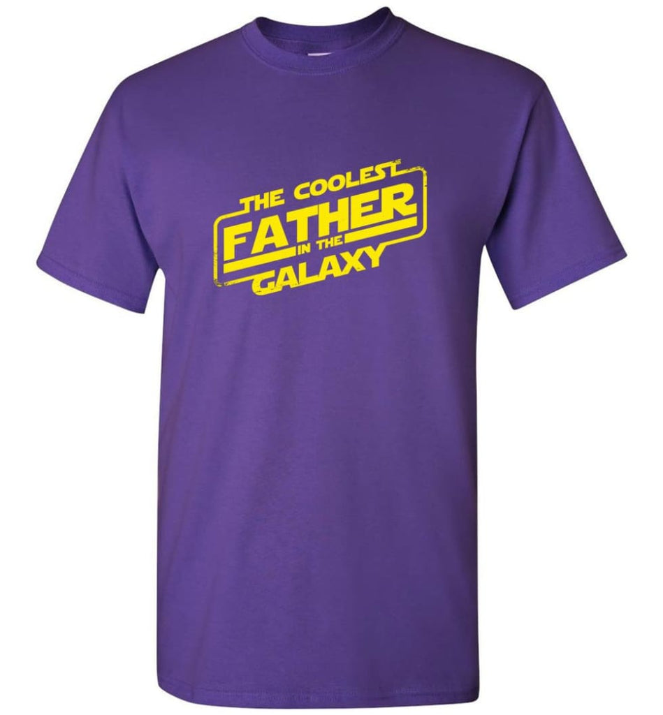 Father shirt The Coolest Father In The Galaxy - Short Sleeve T-Shirt - Purple / S
