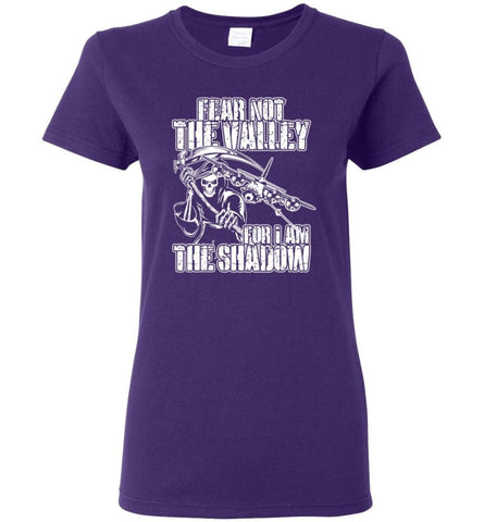 Fear Not The Valley For I Am The Shadow Hoodie T shirt Sweater - Women T-shirt - Purple / M