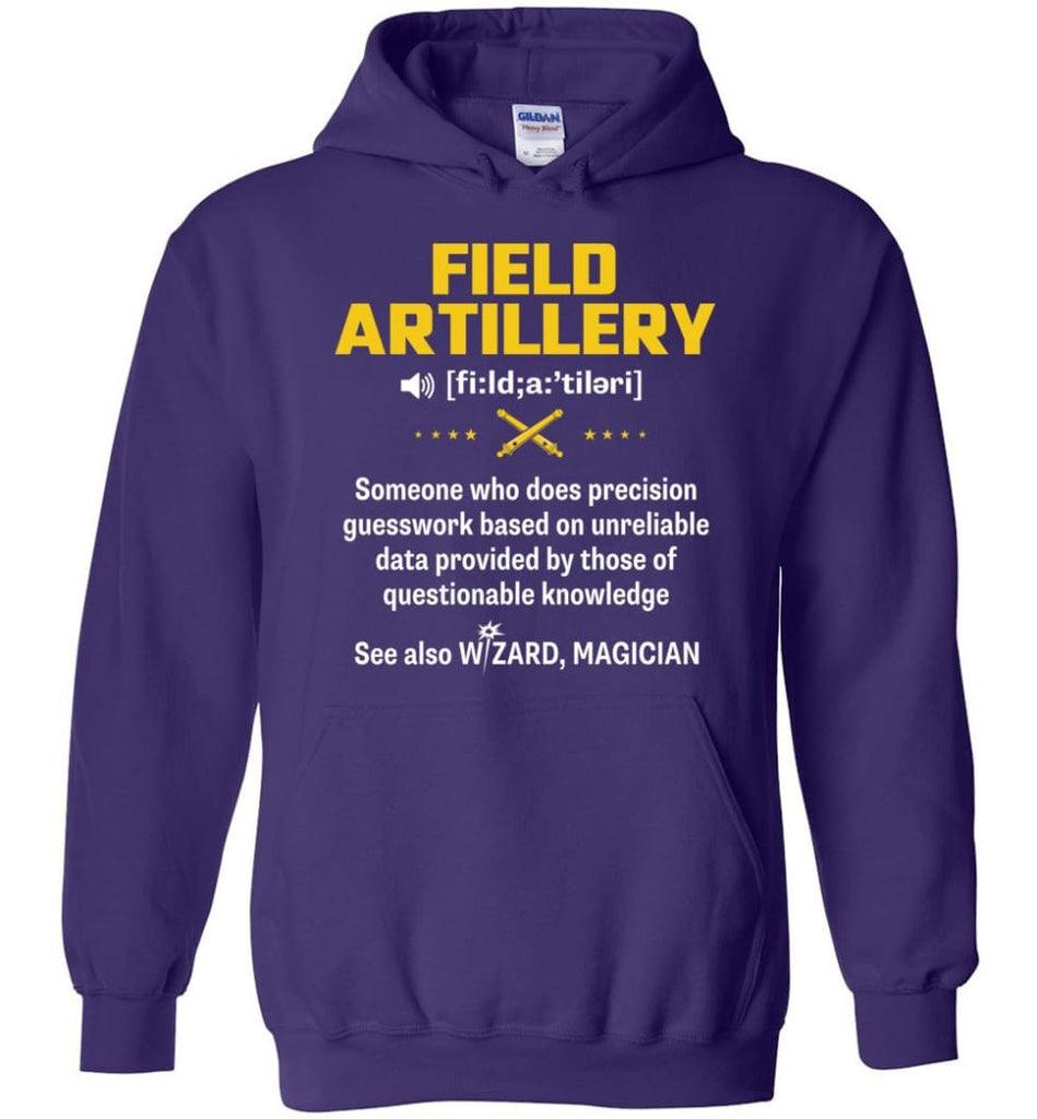 Field Artillery Definition Meaning - Hoodie - Purple / M