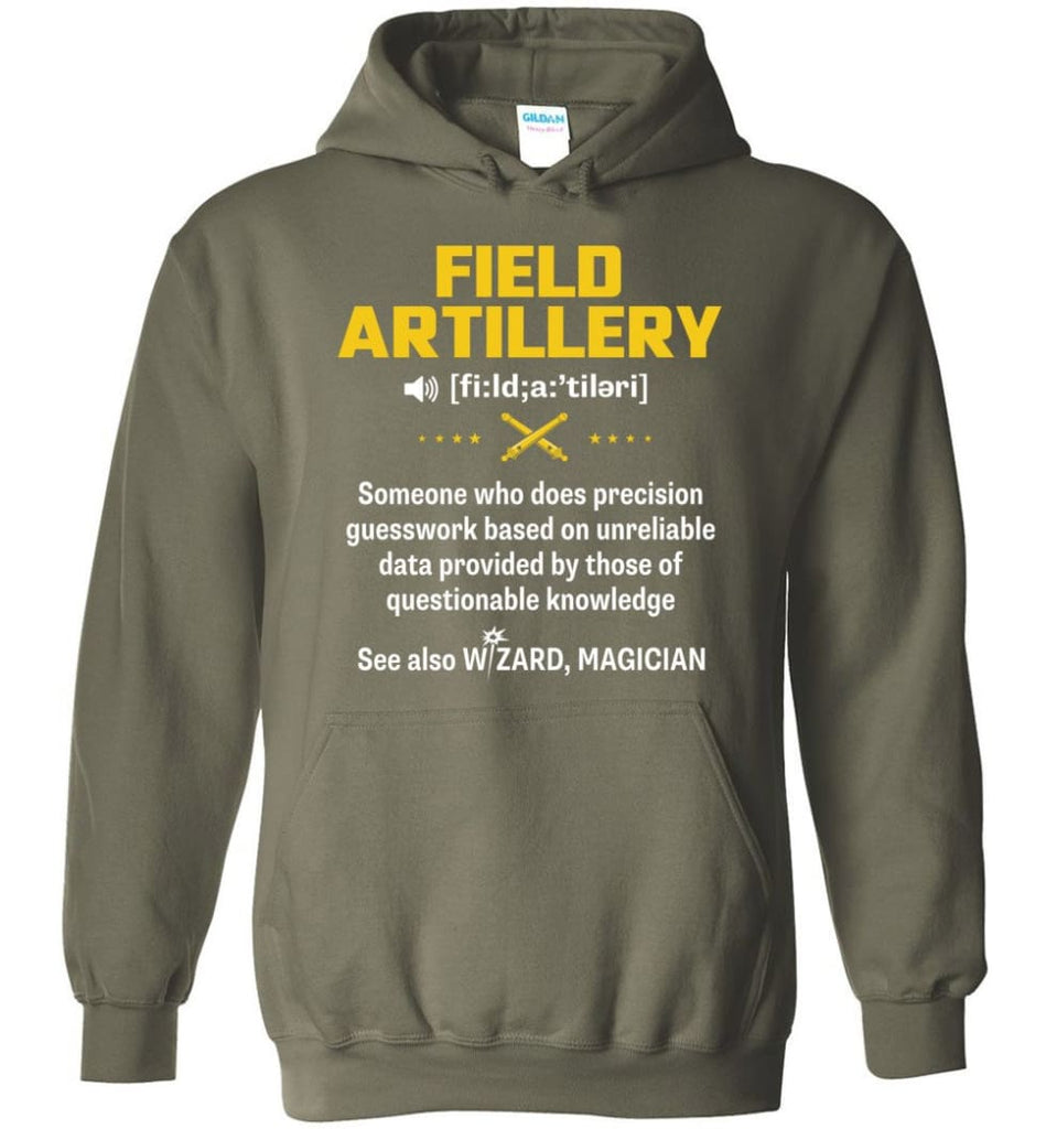 Field Artillery Definition Meaning Hoodie - Military Green / M