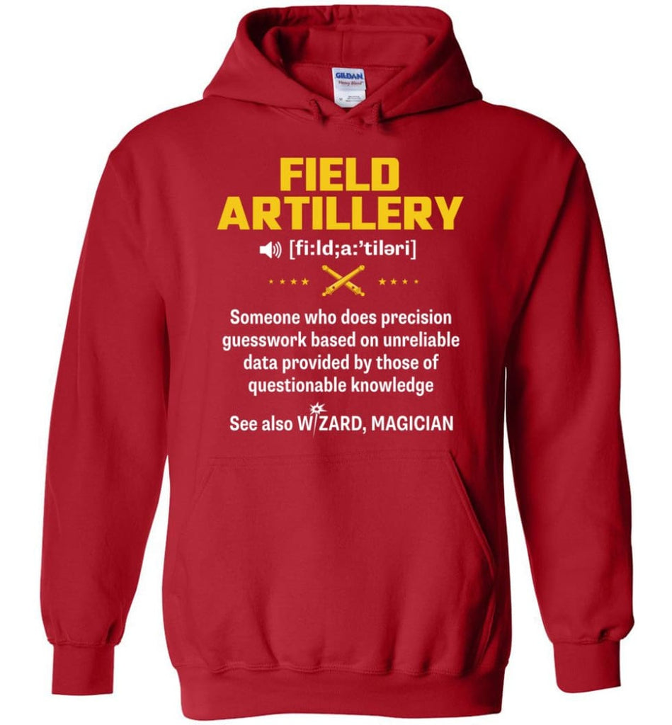 Field Artillery Definition Meaning Hoodie - Red / M