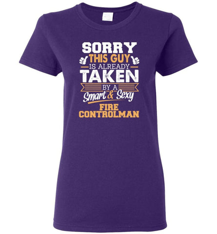 Fire Controlman Shirt Cool Gift for Boyfriend Husband or Lover Women Tee - Purple / M - 5