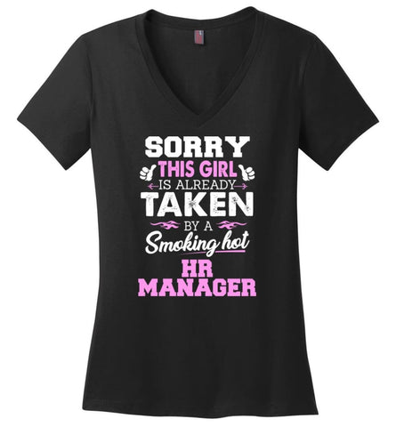 Firefighter Shirt Cool Gift for Girlfriend Wife or Lover Ladies V-Neck - Black / M - 12