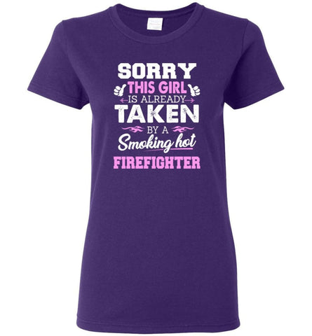 Firefighter Shirt Cool Gift for Girlfriend Wife or Lover Women Tee - Purple / M - 12