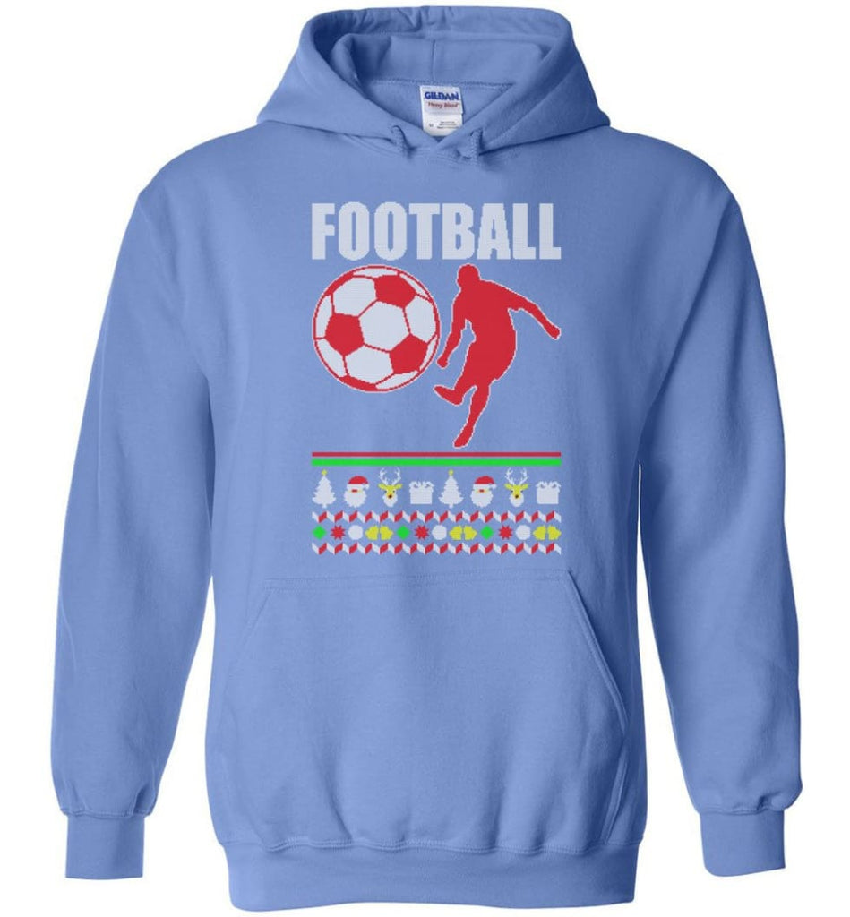 Football 2. Ugly Christmas Sweater - Hoodie - Carolina Blue / M
