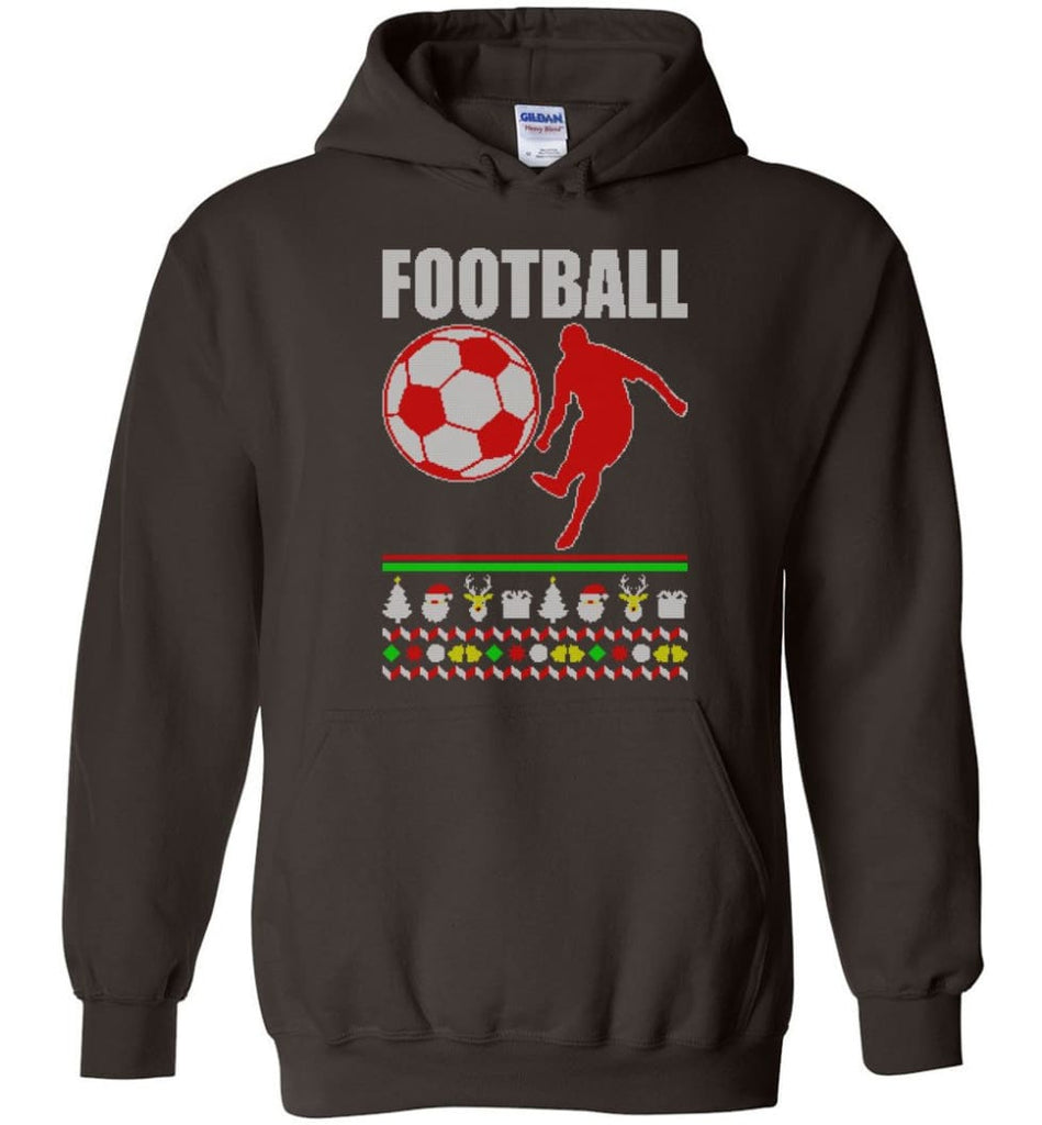 Football 2. Ugly Christmas Sweater - Hoodie - Dark Chocolate / M