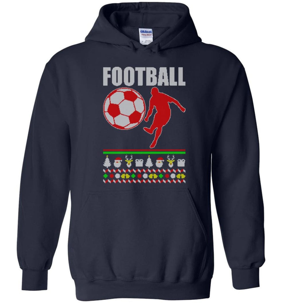 Football 2. Ugly Christmas Sweater - Hoodie - Navy / M