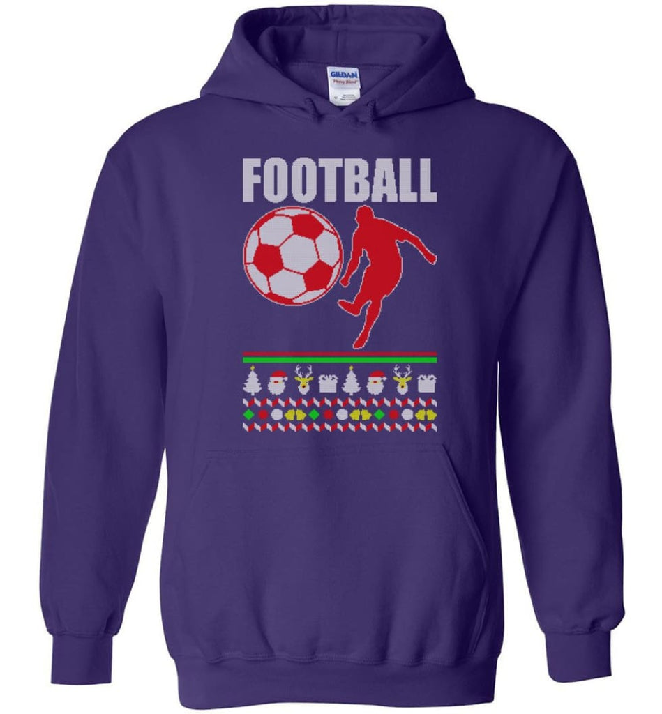 Football 2. Ugly Christmas Sweater - Hoodie - Purple / M