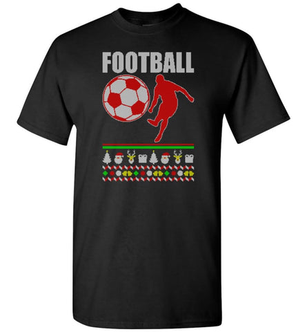 Football 2. Ugly Christmas Sweater - Short Sleeve T-Shirt - Black / S