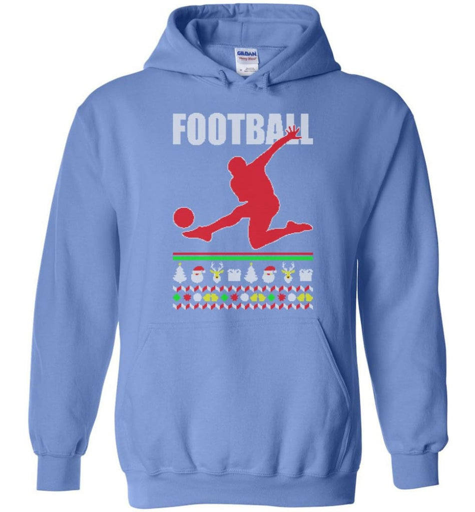 Football Ugly Christmas Sweater - Hoodie - Carolina Blue / M