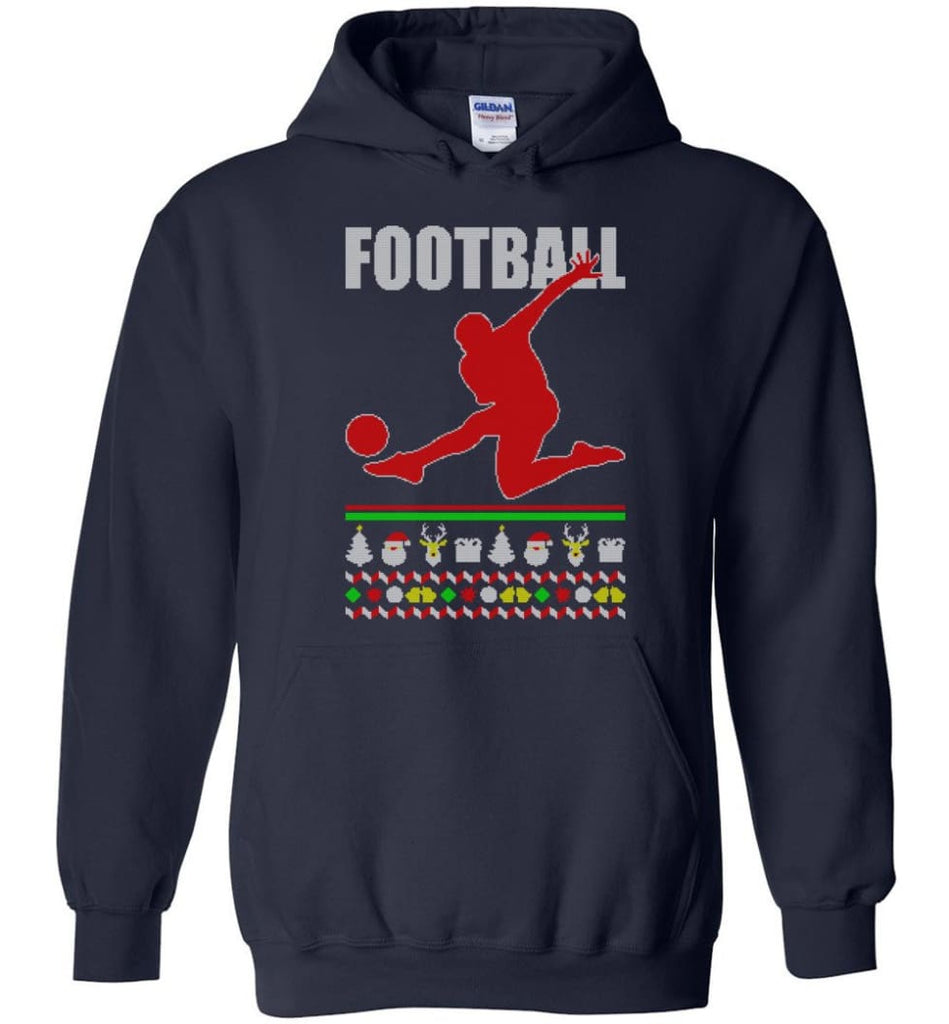 Football Ugly Christmas Sweater - Hoodie - Navy / M