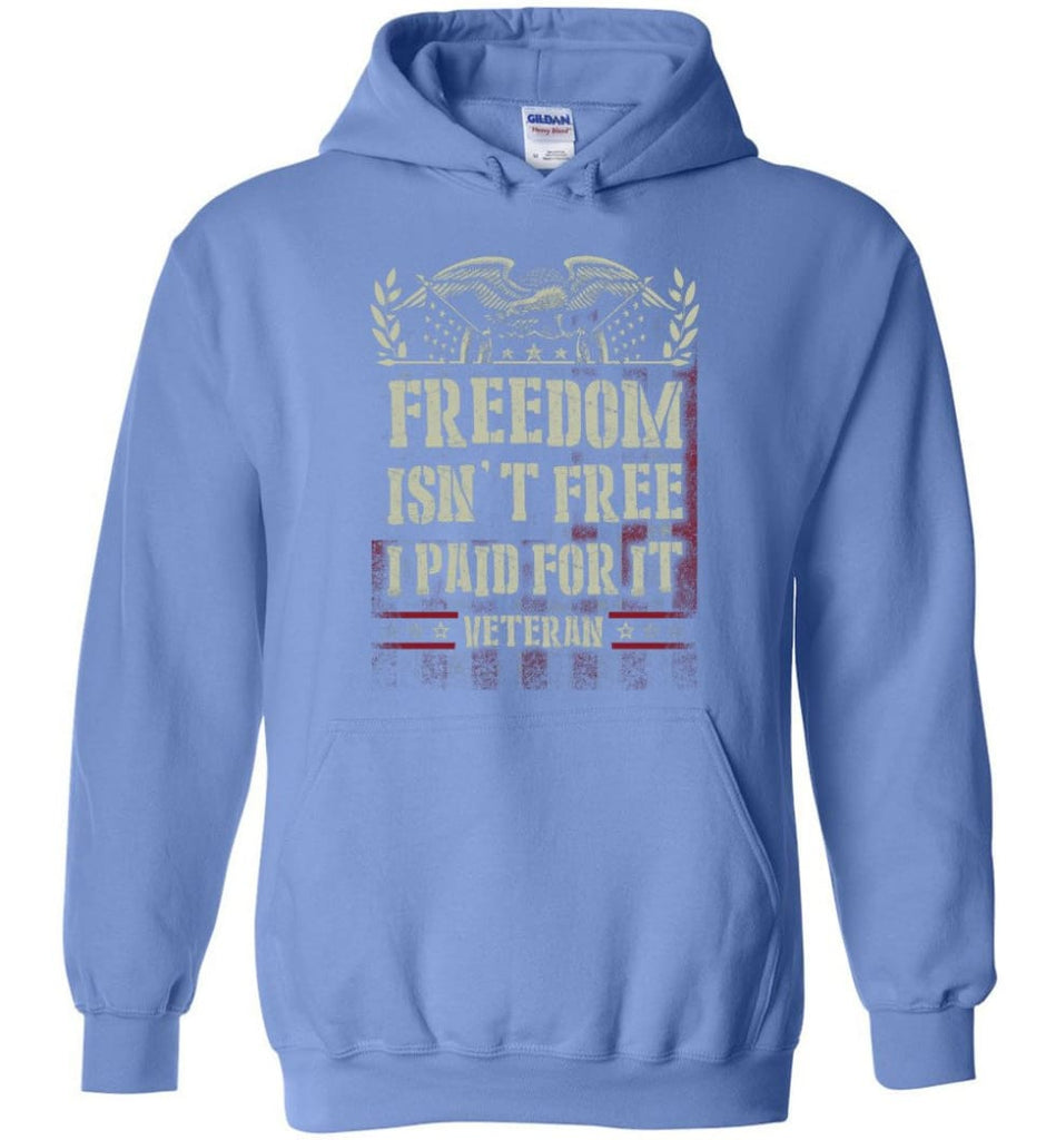 Freedom Isn’t Free I Paid For It Veteran shirt - Hoodie - Carolina Blue / M