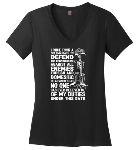 Freedom Isn’t Free I Paid For It Veteran shirt Ladies V-Neck - Black / M