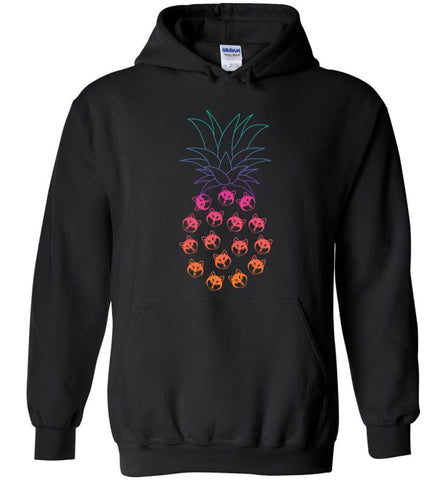 Funny and Cute Husky Pineapple Design - Hoodie - Black / M - Hoodie