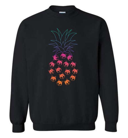 Funny and Cute Husky Pineapple Design - Sweatshirt - Black / M - Sweatshirt