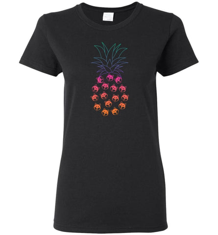 Funny and Cute Husky Pineapple Design - Women Tee - Black / M - Women Tee