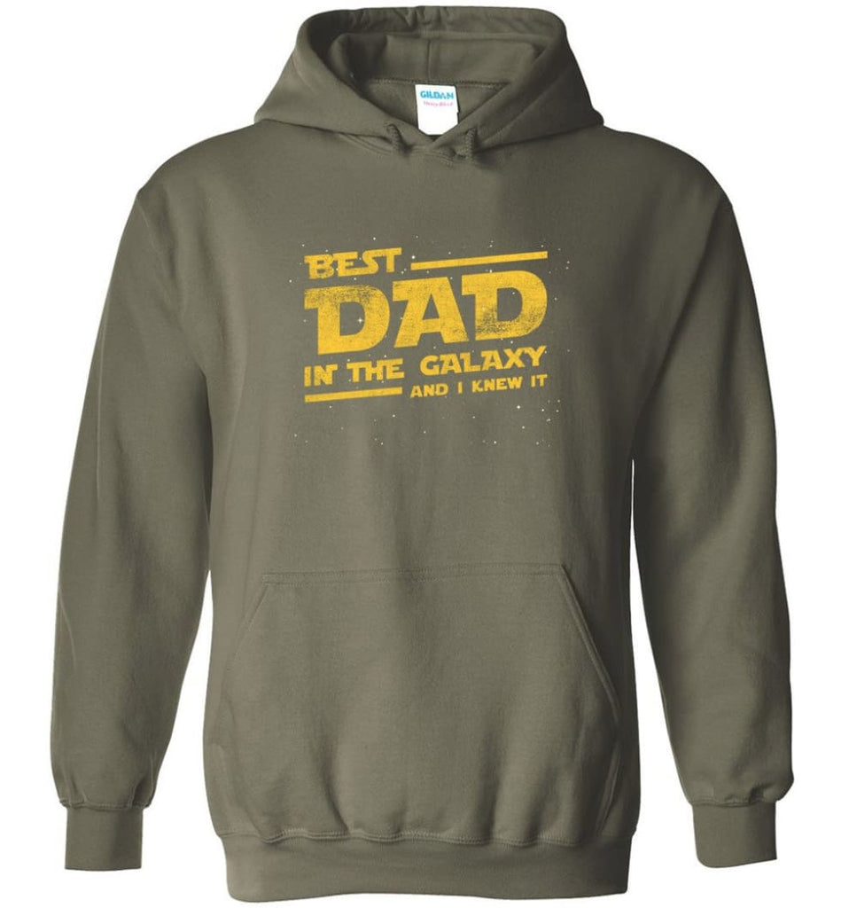 Funny Dad Shirt Best Dad In The Galaxy - Hoodie - Military Green / M