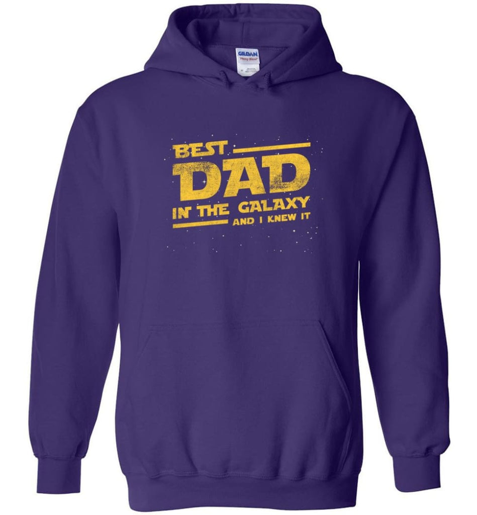 Funny Dad Shirt Best Dad In The Galaxy - Hoodie - Purple / M