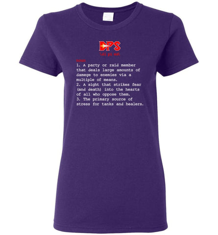 Funny DPS Definition Nerdy DPS Heroes T Shirts Gift for Gamer Women Tee - Purple / M