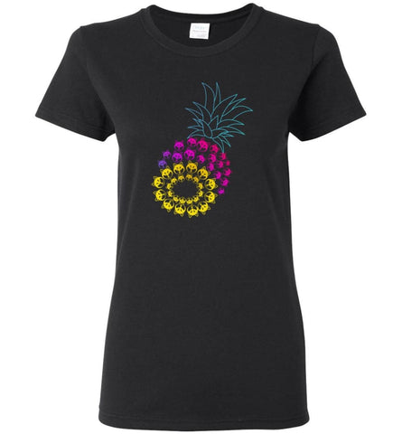 Funny Graphic Husky Pineapple - Women Tee - Black / M - Women Tee