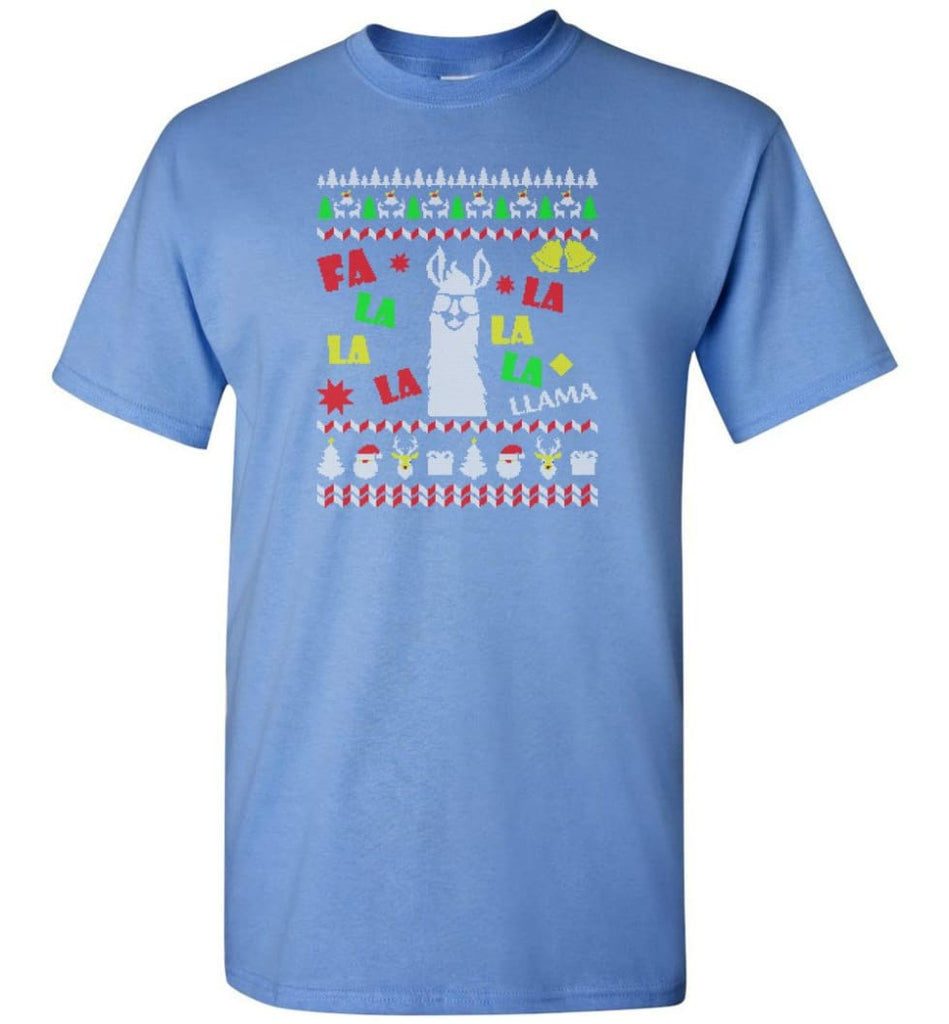 Funny Llama Ugly Christmas Sweater Llama Christmas Gift Hoodie Llama Xmas shirt - Carolina Blue / S