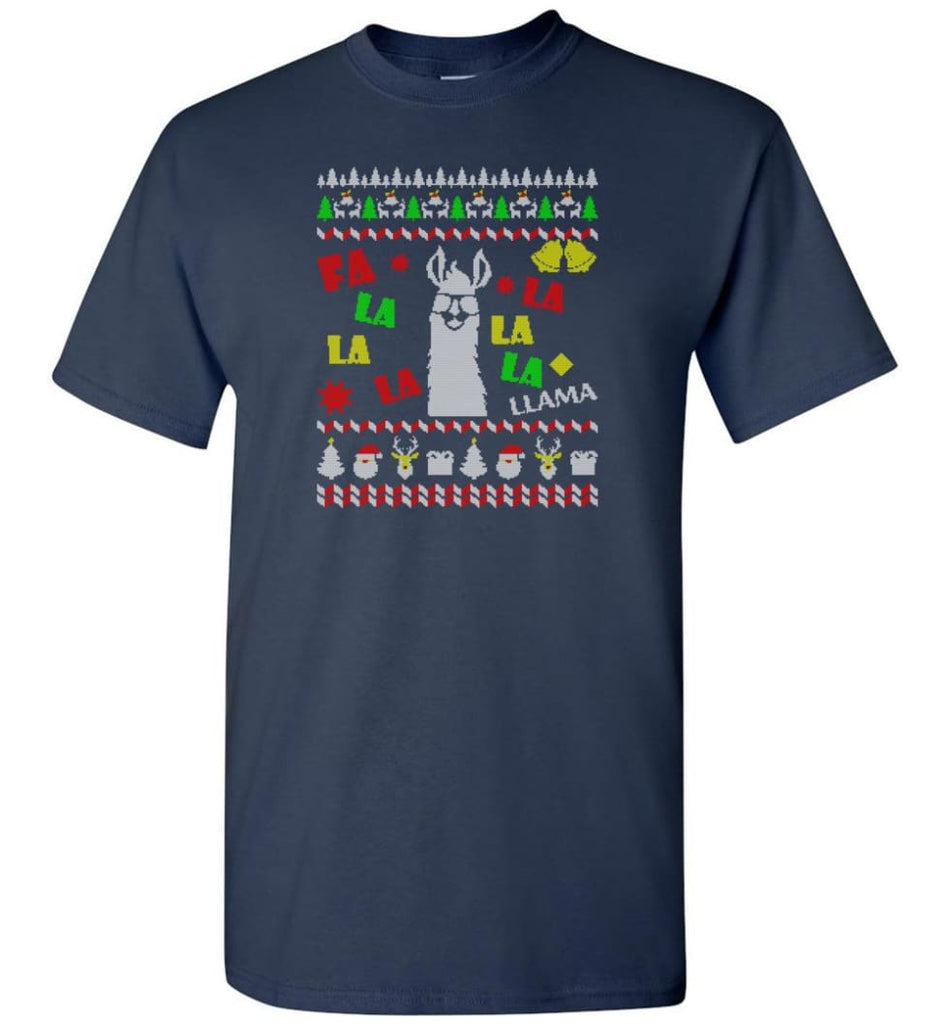 Funny Llama Ugly Christmas Sweater Llama Christmas Gift Hoodie Llama Xmas shirt - Navy / S