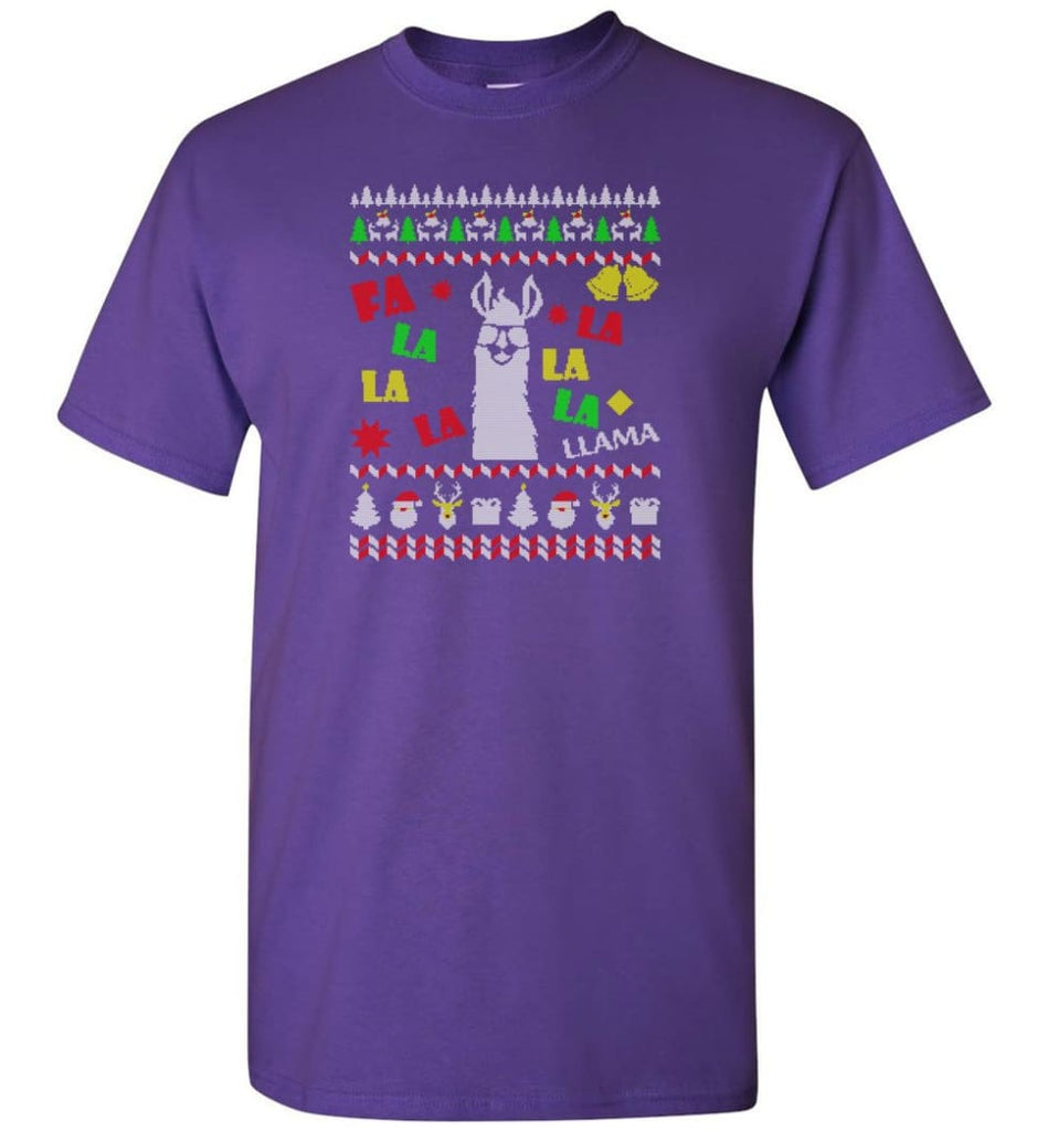 Funny Llama Ugly Christmas Sweater Llama Christmas Gift Hoodie Llama Xmas shirt - Purple / S