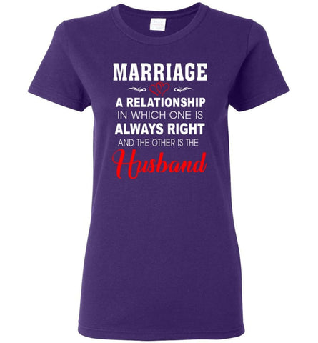 Funny Marriage Shirt Gift for Wife and Husband Couples Women Tee - Purple / M
