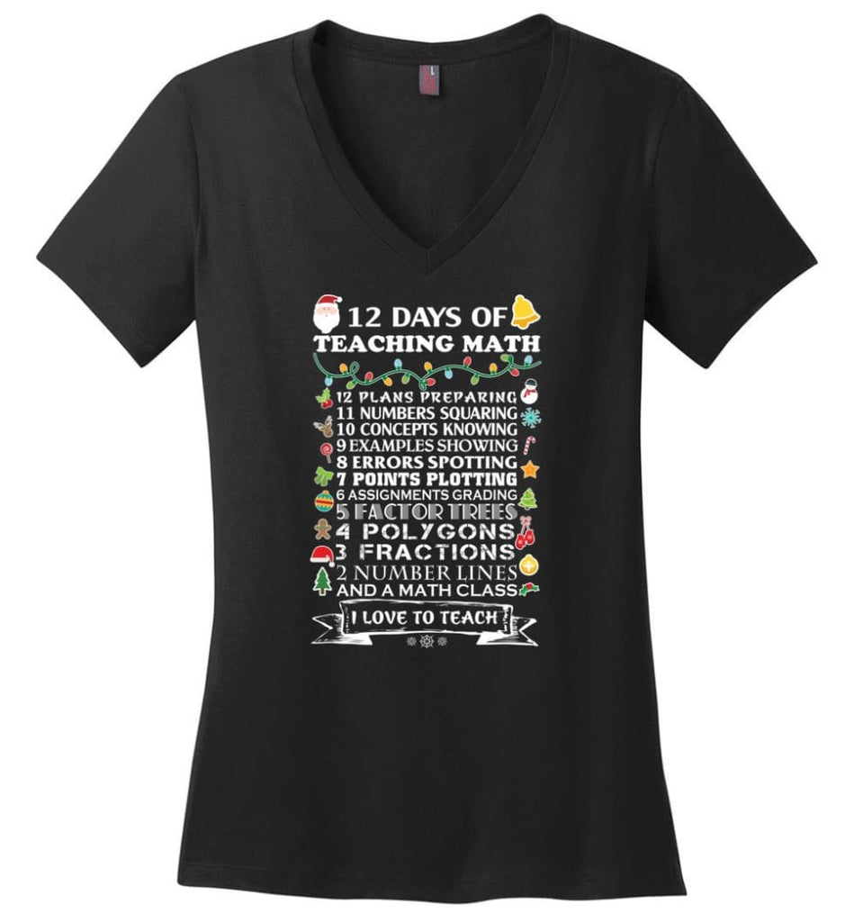 Funny Math Teacher Shirts Best Cool Good Gifts For Math Teachers T-shirt Ladies V-Neck - Black / M