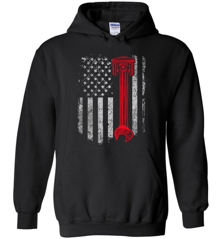 Funny Mechanic Shirt American Mechanic Shirt Presents For Diesel And Car Mechanics - Hoodie - Black / M