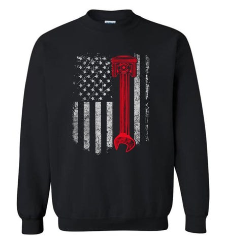 Funny Mechanic Shirt American Mechanic Shirt Presents For Diesel And Car Mechanics Sweatshirt - Black / M