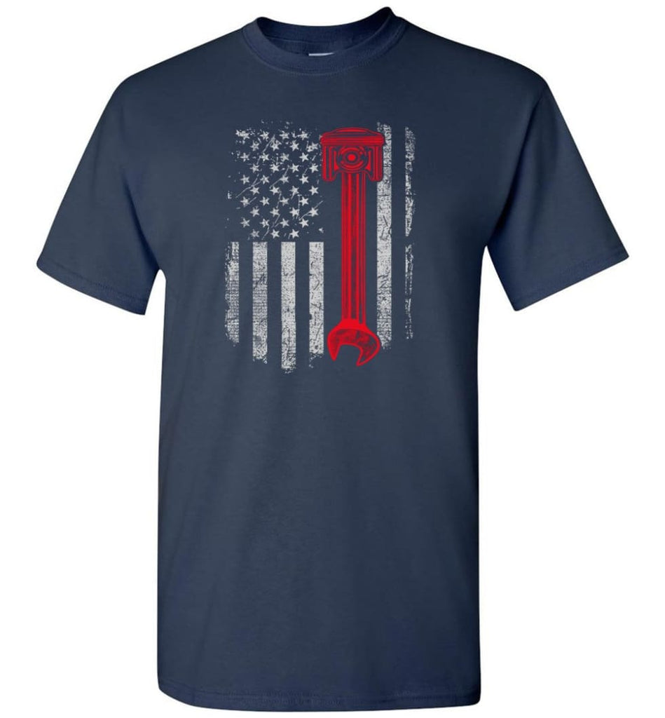 Funny Mechanic Shirt American Mechanic Shirt Presents For Diesel And Car Mechanics T-Shirt - Navy / S