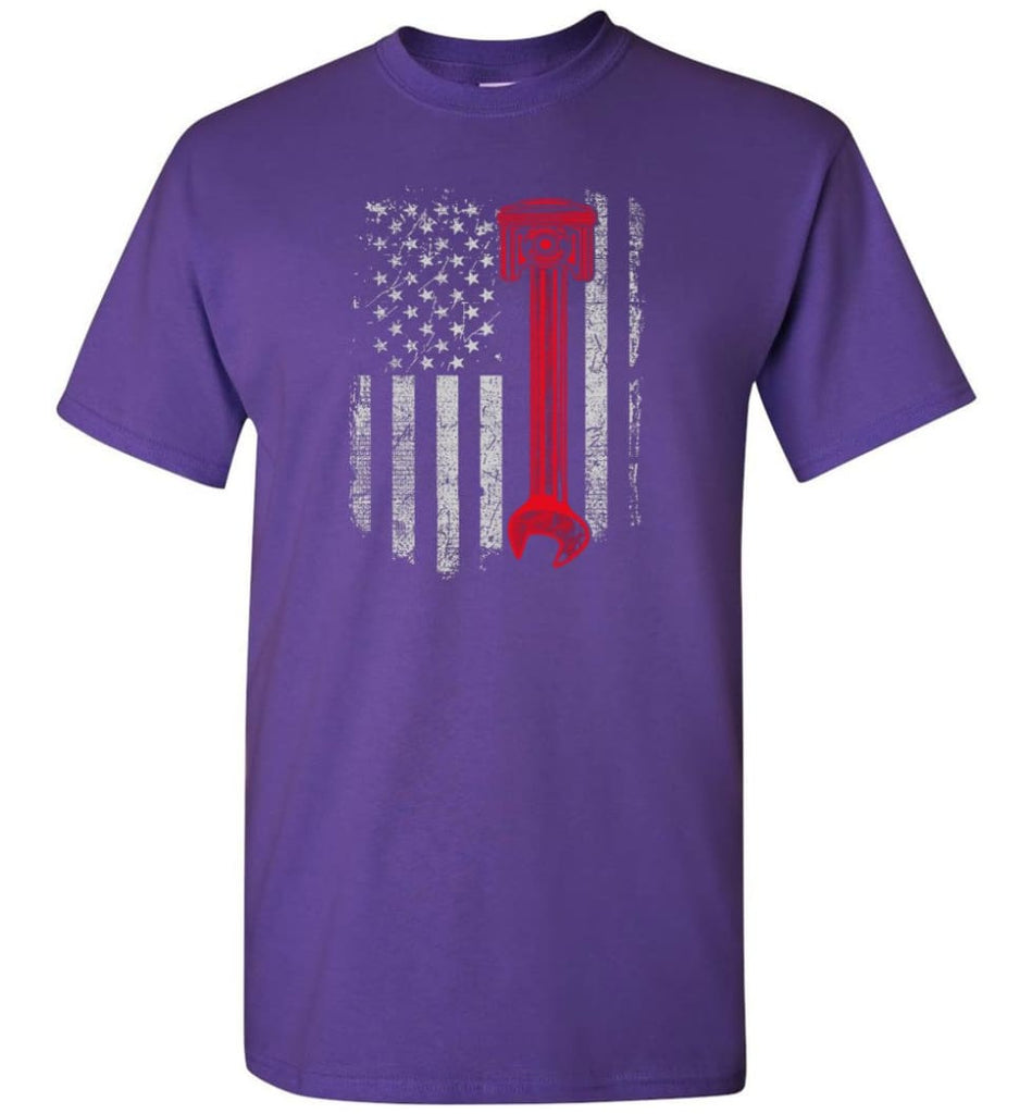 Funny Mechanic Shirt American Mechanic Shirt Presents For Diesel And Car Mechanics T-Shirt - Purple / S