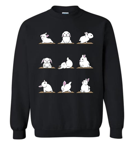 Funny Rabbit Yoga Shirt Gift For Yoga Lovers Or Yogist Or Rabbit Lovers Sweatshirt - Black / M