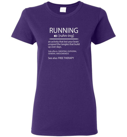 Funny Running Shirt Definition Running Noun Shirt Runner Running Workout Gifts - Women T-shirt - Purple / M