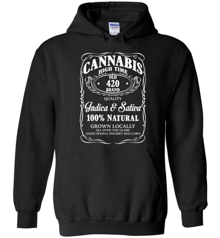 Funny Wine Shirts Cannabis Wine Addicted Funny Wine Label - Hoodie - Black / M