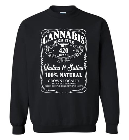 Funny Wine Shirts Cannabis Wine Addicted Funny Wine Label Sweatshirt - Black / M